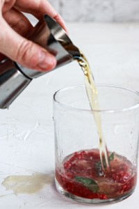Pouring Rum into glass