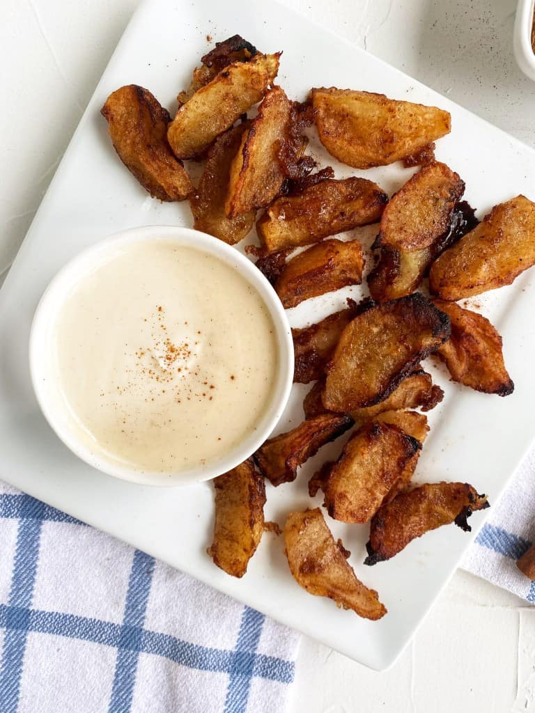 Up close shot of apple fries