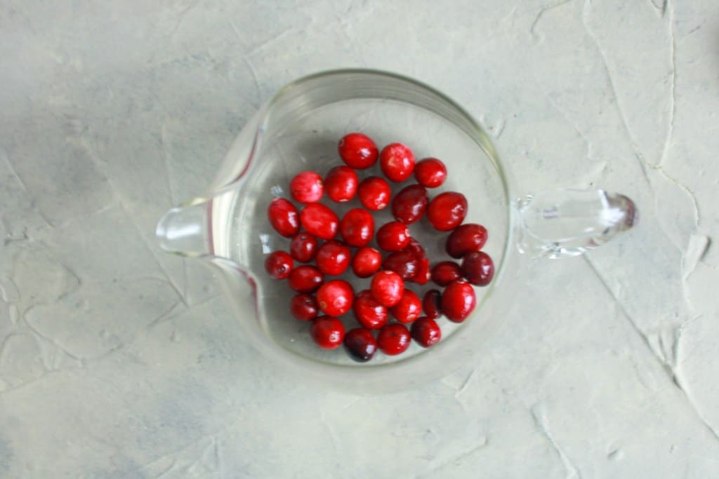 Pitcher of cranberries for step 1