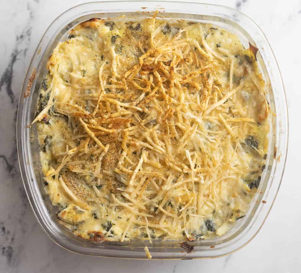 the spinach artichoke dip fully baked